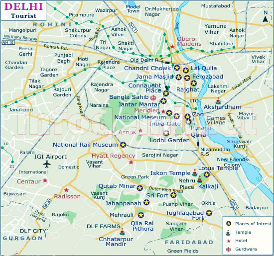 Delhi Tourist Map